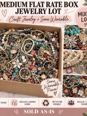 Medium flat rate box filled with Craft jewelry! Approx 10 lbs!